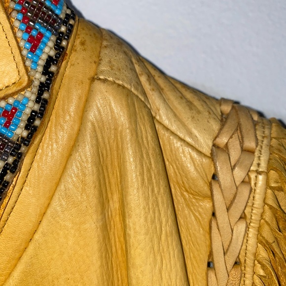 Vintage Diamond Leathers western twisted fringe beaded vest - Picture 10 of 15
